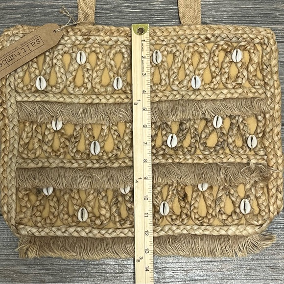 NWT $149 Salt + Umber Isla Natural Jute Seashell Tote Beach Bag Handmade Purse - Picture 8 of 15